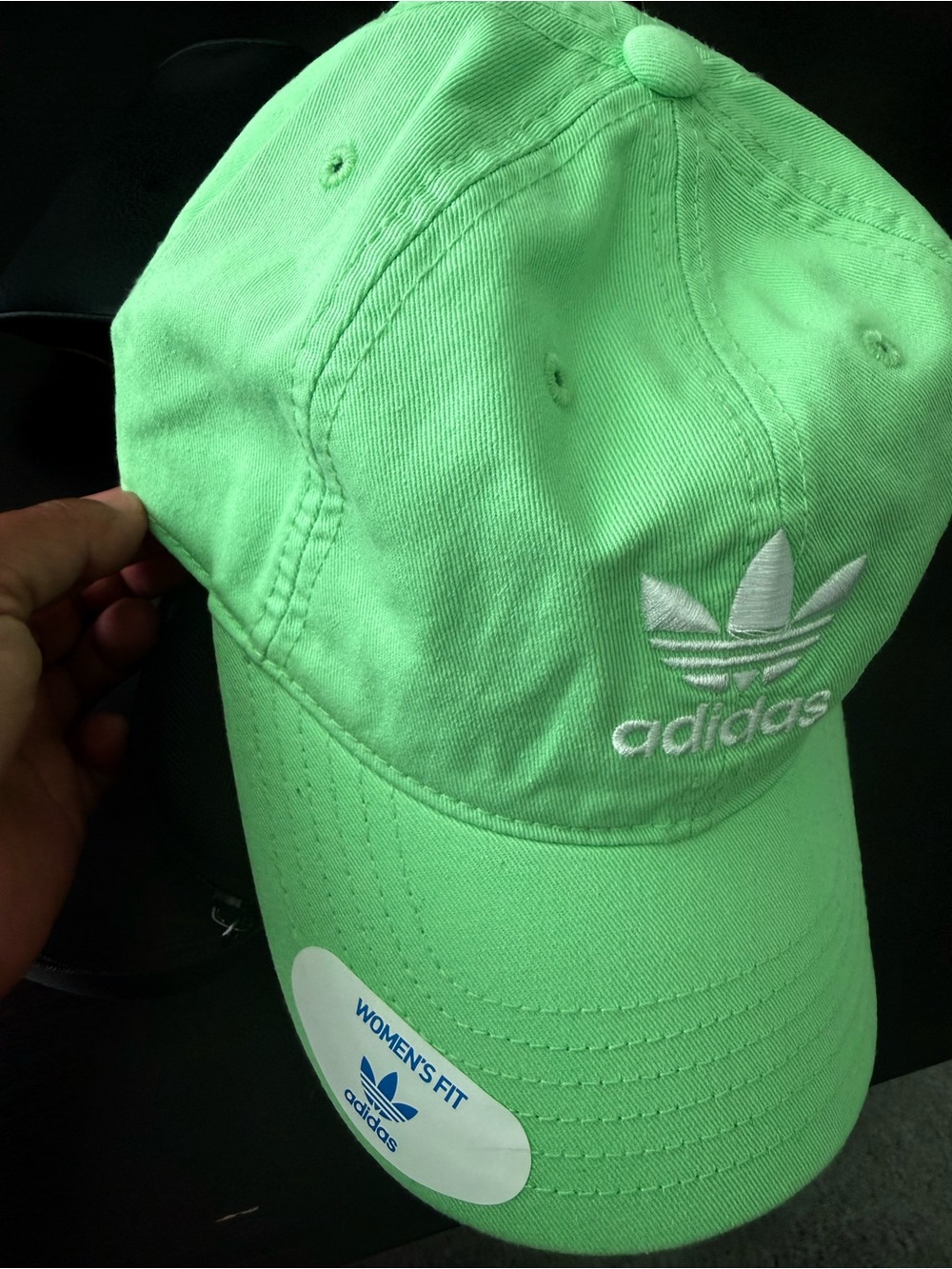 adidas Neon Green and Gray Unisex Trefoil Cap
